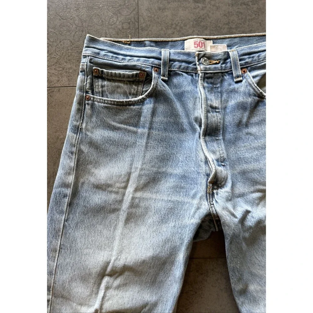 Levi's 501 jeans button fly 34x34 *shrunk* 33x29 distressed grunge normcore
